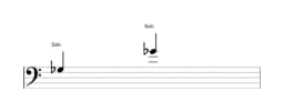 Partitura da nota Sol bemol em múltiplas oitavas (3)