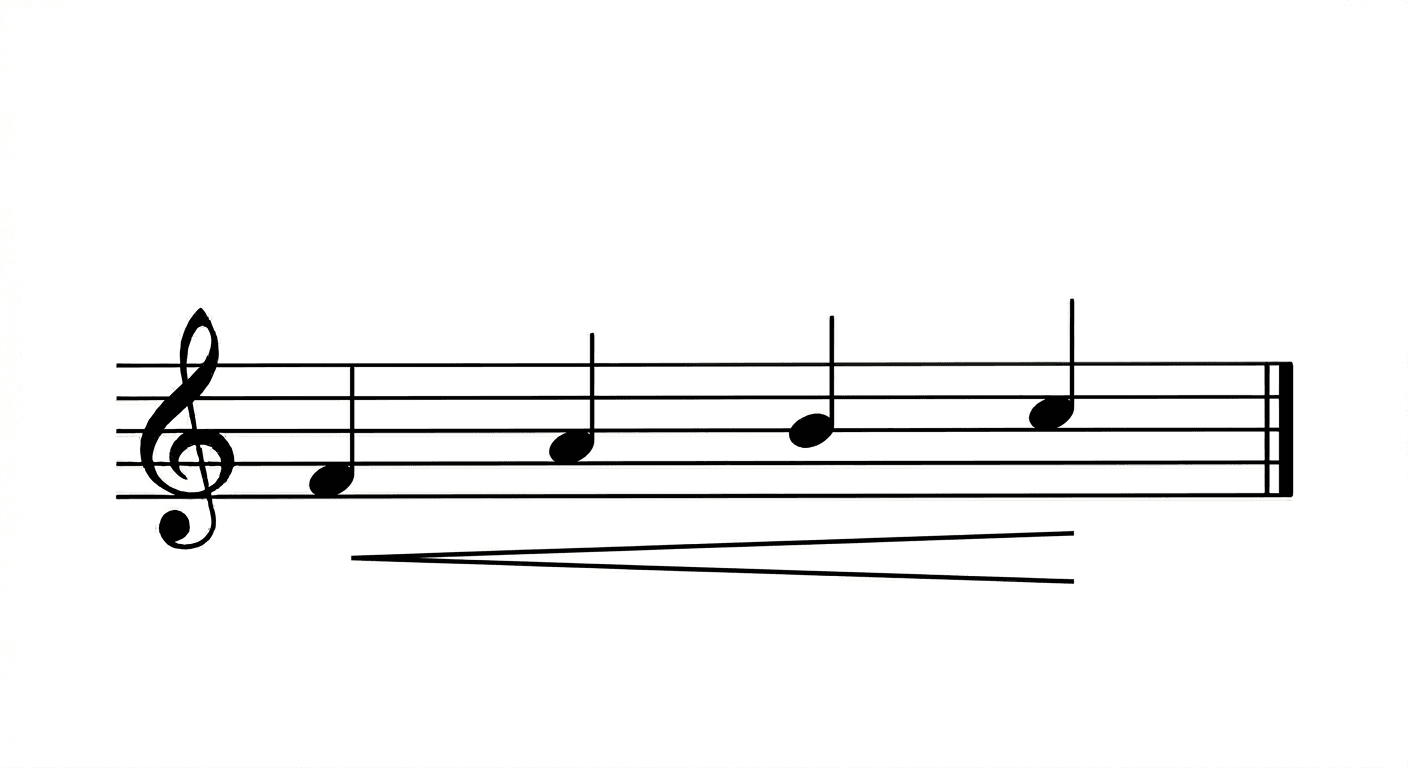 Crescendo musical symbol