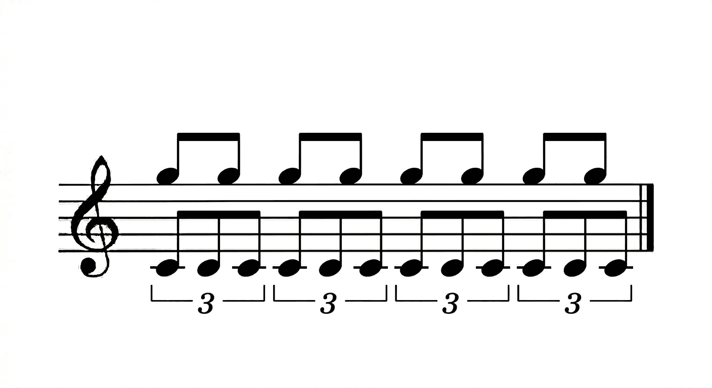 Polyrythm 2:3, eights vs triplets